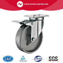 Braked Plate Swivel Cast Iron Industrial Castor Wheels